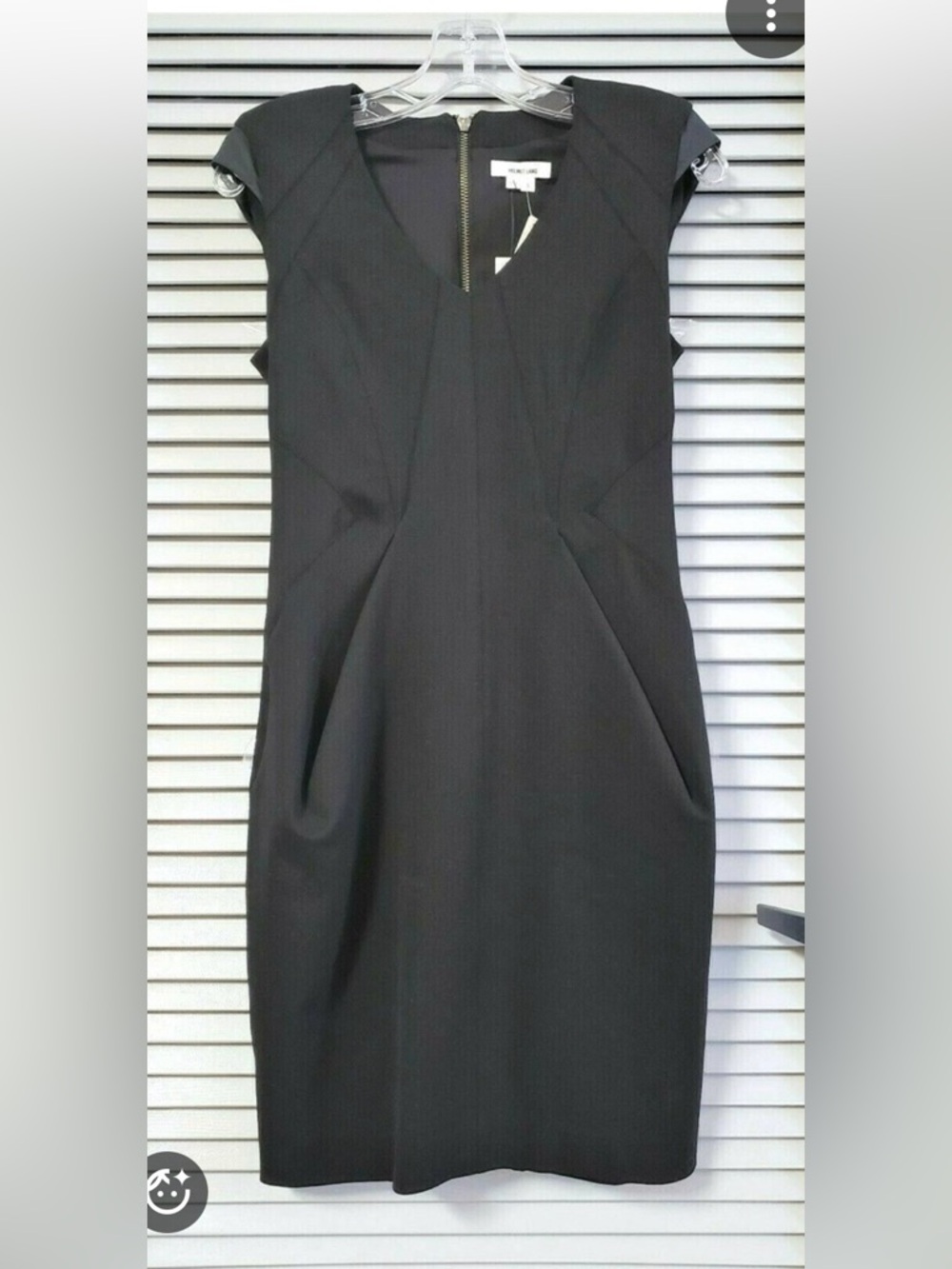 Helmut Lang Black Cap-Sleeve Sheath Dress